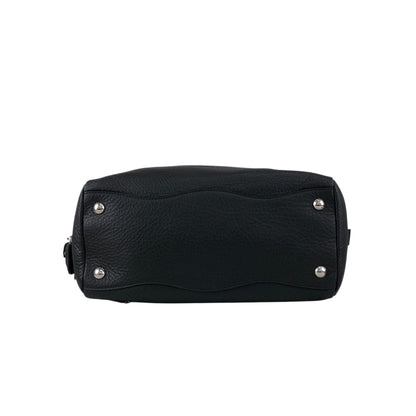 PRADA Logo Embossed Small Boston bag Handbag Black Vintage sdau3h