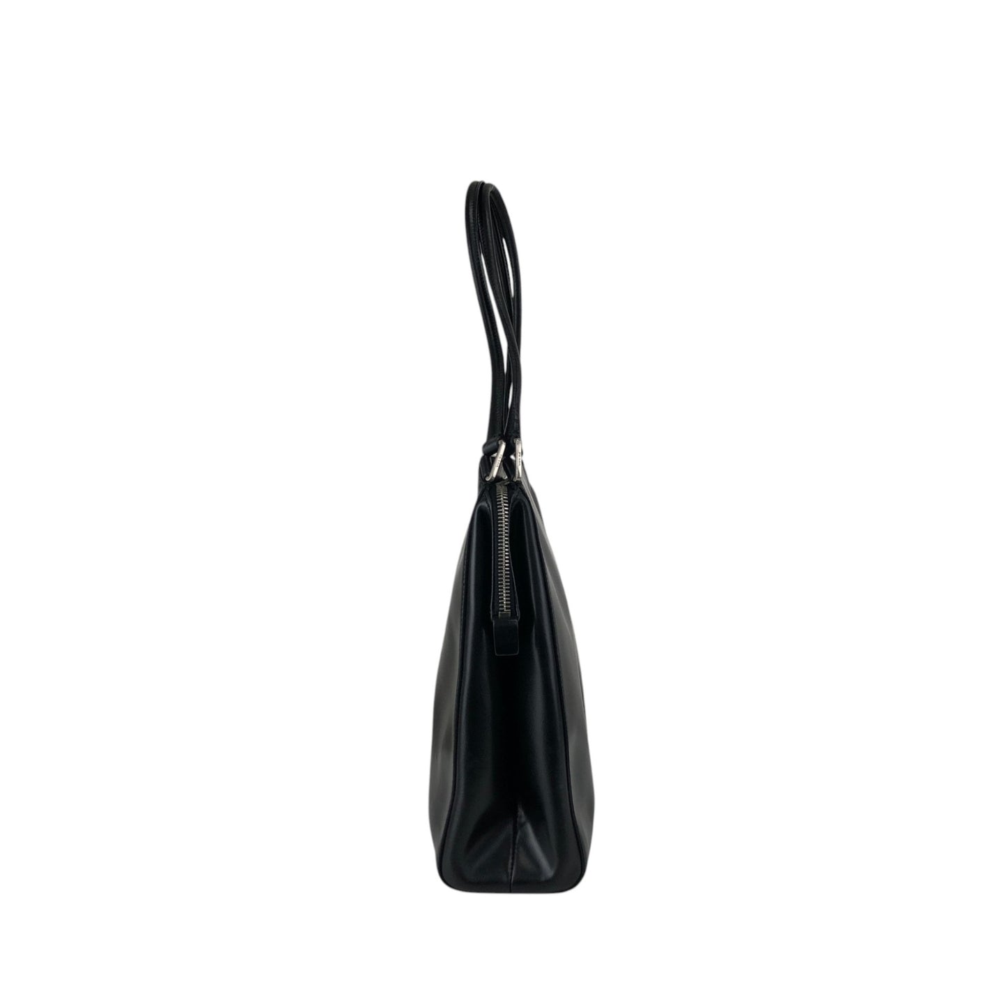 PRADA Logo Embossed Shoulder bag Black T4Q8CGH Vintage duepcf