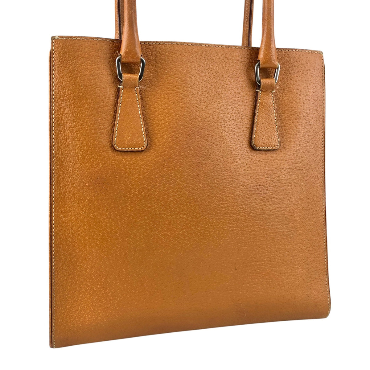 PRADA Triangle Logo Totebag Brown Vintage isz7da