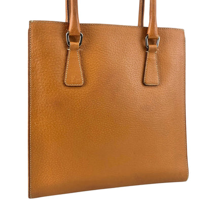 PRADA Triangle Logo Totebag Brown Vintage isz7da