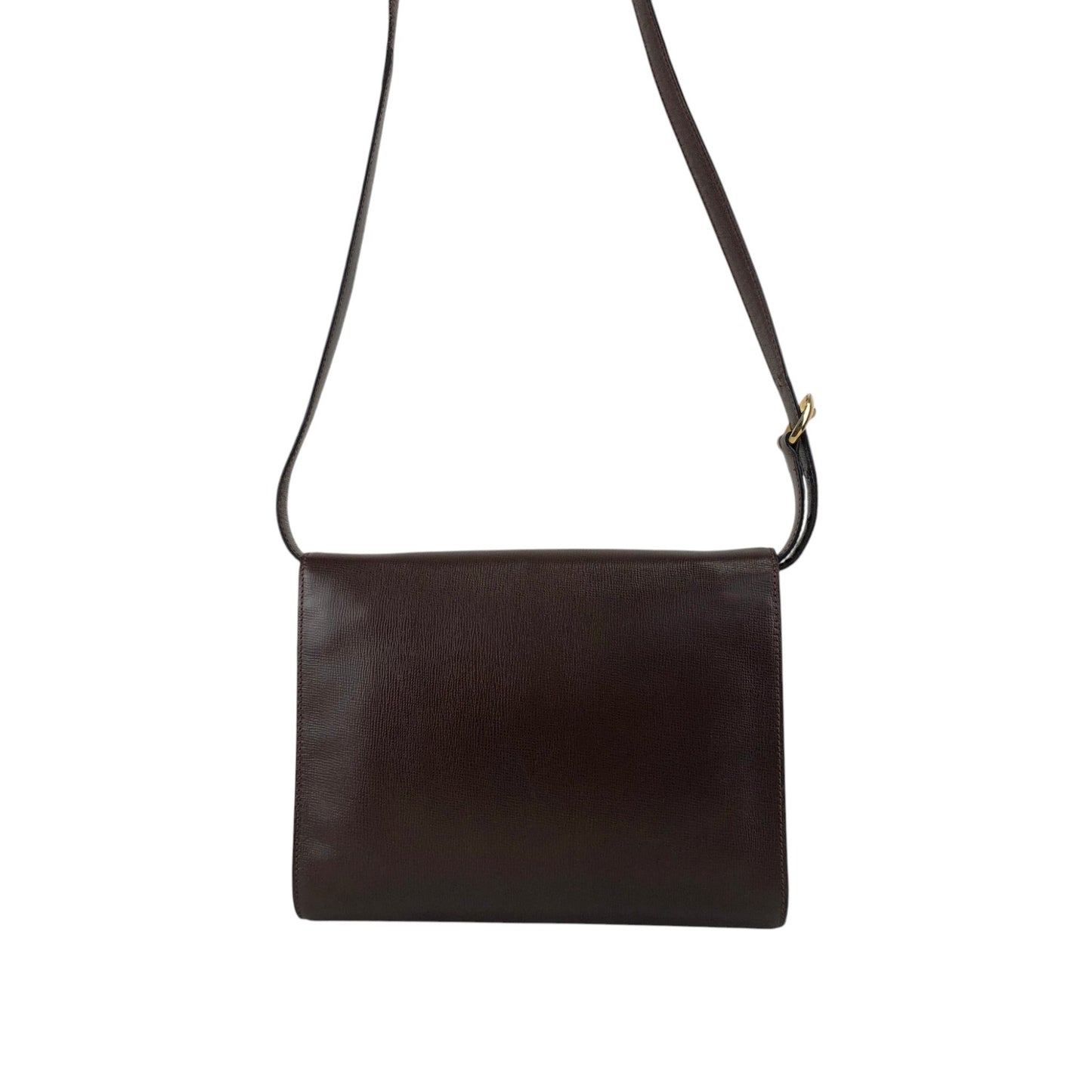 Christian Dior CD Logo Turn Lock Shoulder bag Brown Vintage navndx