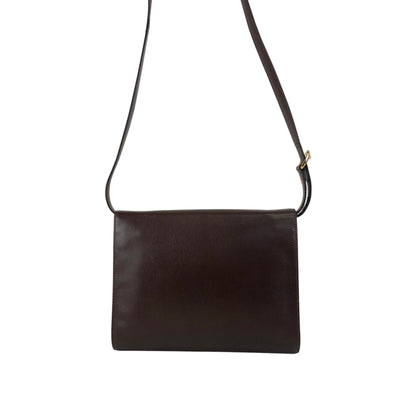 Christian Dior CD Logo Turn Lock Shoulder bag Brown Vintage navndx