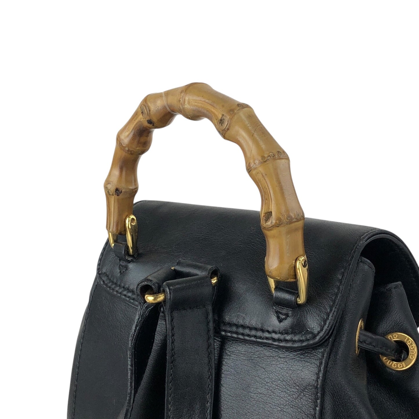 GUCCI Bamboo Backpack Black Vintage tfjt8e