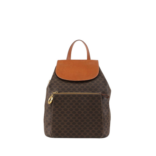CELINE Macadam Triomphe Flap Backpack Brown Vintage mesz66