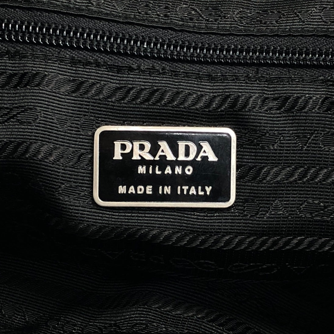 PRADA Triangle Logo Front Belt Double Pocket Backpack Black Vintage 7wppf4