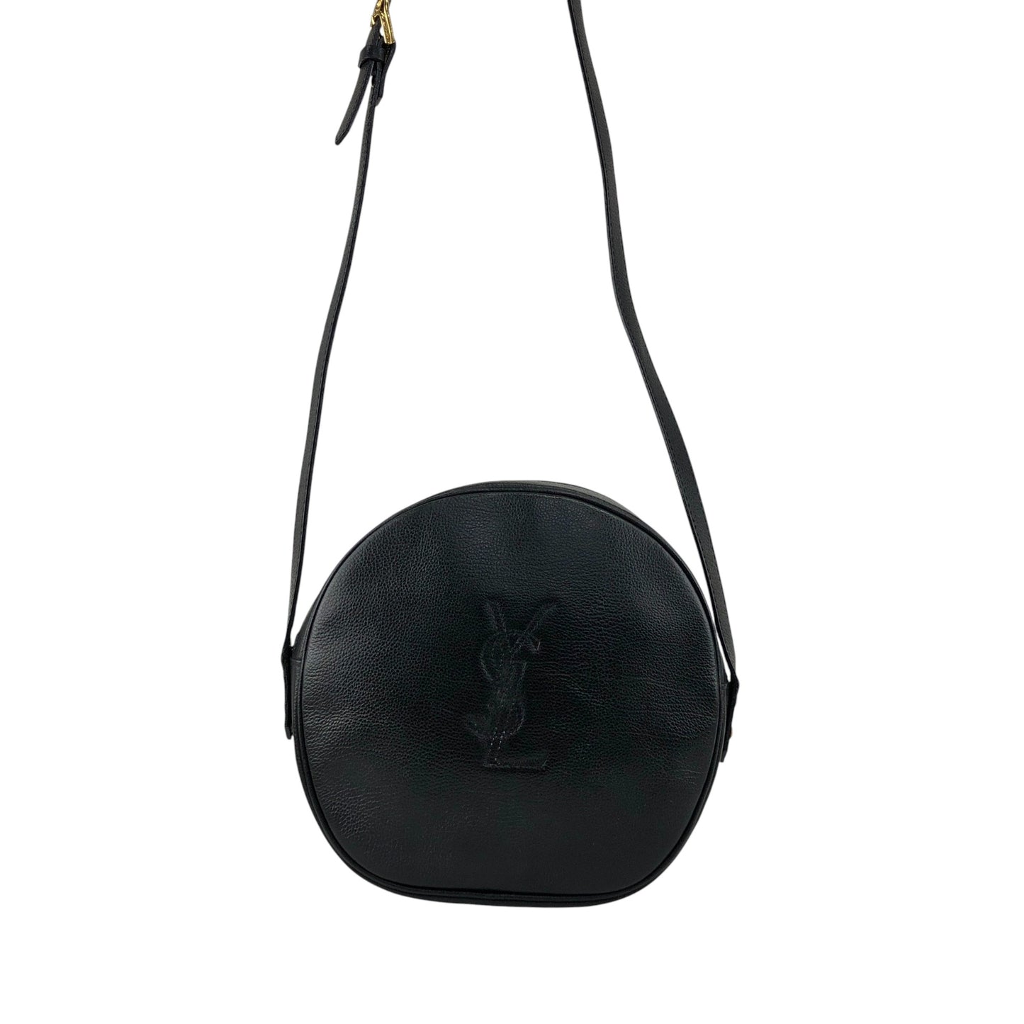 Yves Saint Laurent YSL Logo Shoulder bag Black Vintage 5yuyyw