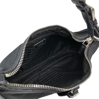 PRADA Tessuto Triangle Logo Shoulder bag Black Vintage prm6ap