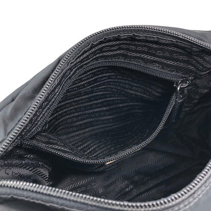 PRADA Tessuto Triangle Logo Side Pocket  Shoulder bag Black Vintage kedmv3