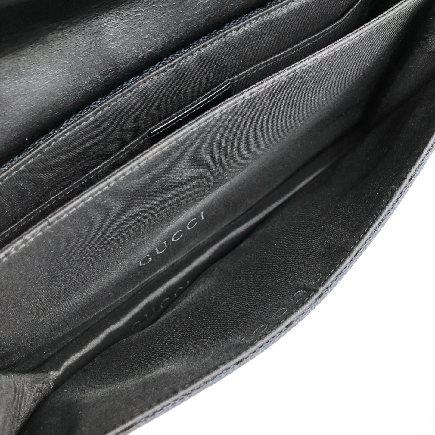 GUCCI Interlocking GG Canvas Shoulder bag Black Vintage 2tc23f