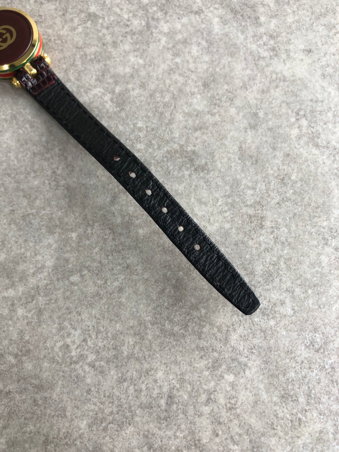 GUCCI Sherry Line Quartz Watch Gold×Red Vintage sujccz
