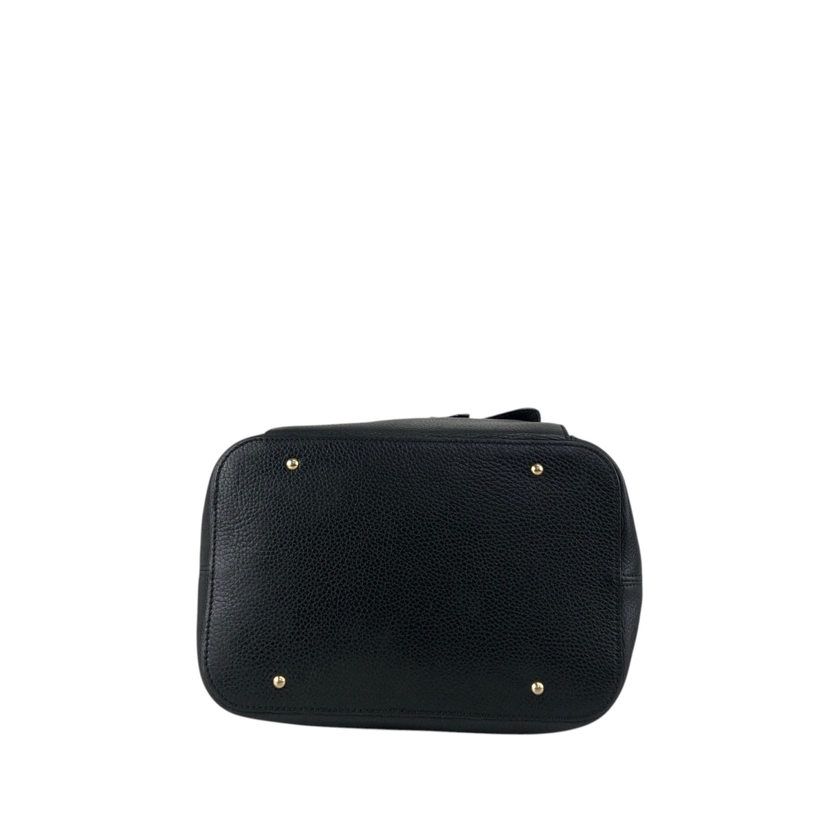 CELINE Gancini Front Pocket Drawstring Shoulder bag Black Vintage 3gt2jh