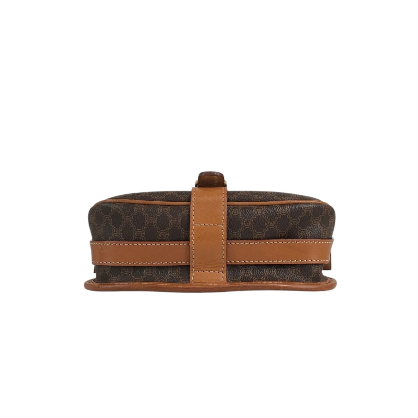 CELINE Macadam Blason Front Buckle Shoulder bag Brown Vintage z5ucpb