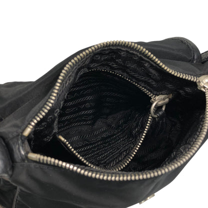 PRADA Triangle Logo Shoulder bag Hobobag Black Vintage ytkjet