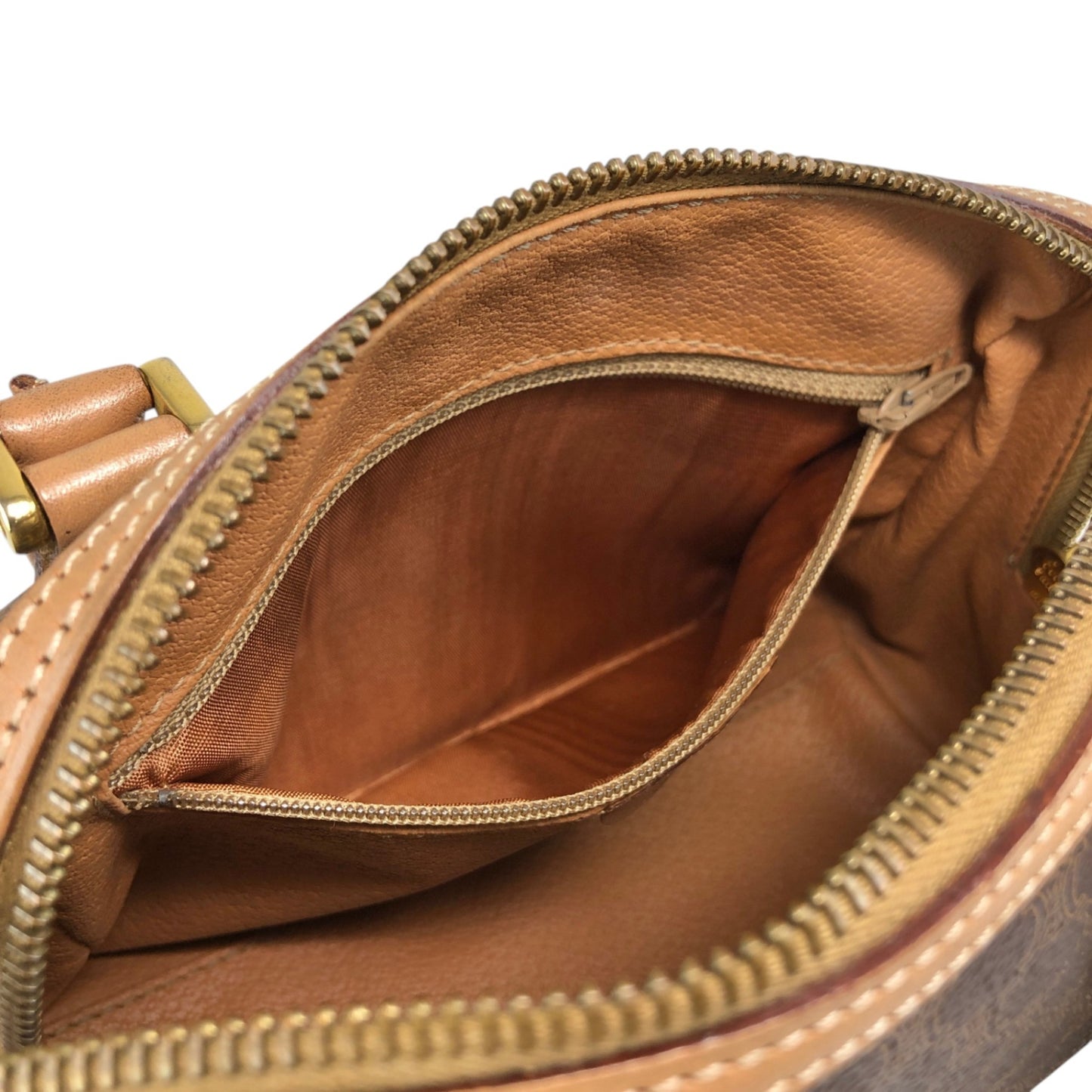 CELINE Macadam Blason Two-way Small Boston bag Shoulder bag Brown Vintage abbsfv