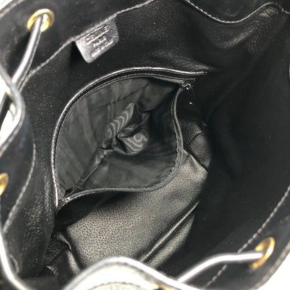 CELINE Macadam Blason Drawstring Shoulder bag Black Vintage mujneu