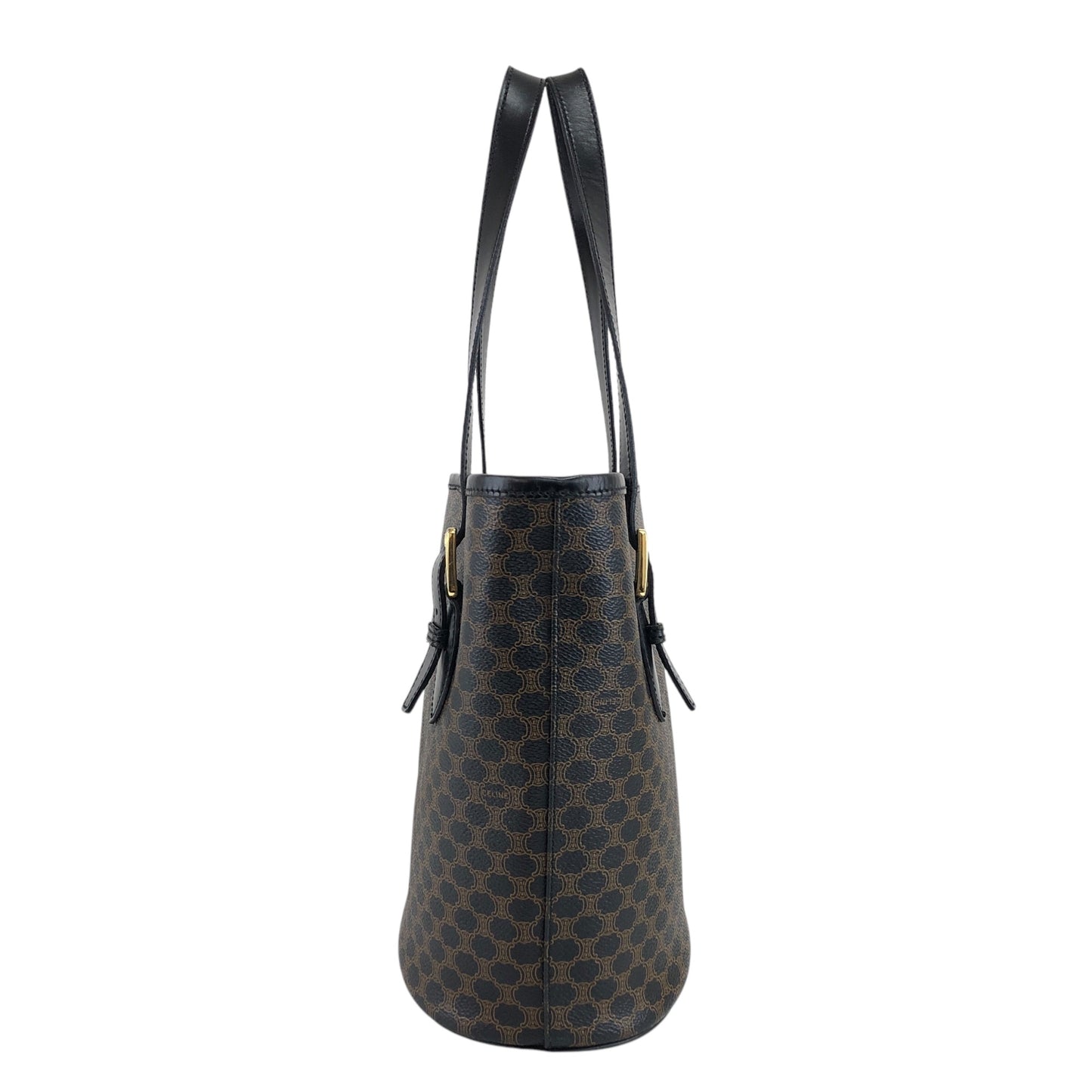 CELINE Macadam Handbag Shoulder bag Black Vintage 66gp7x