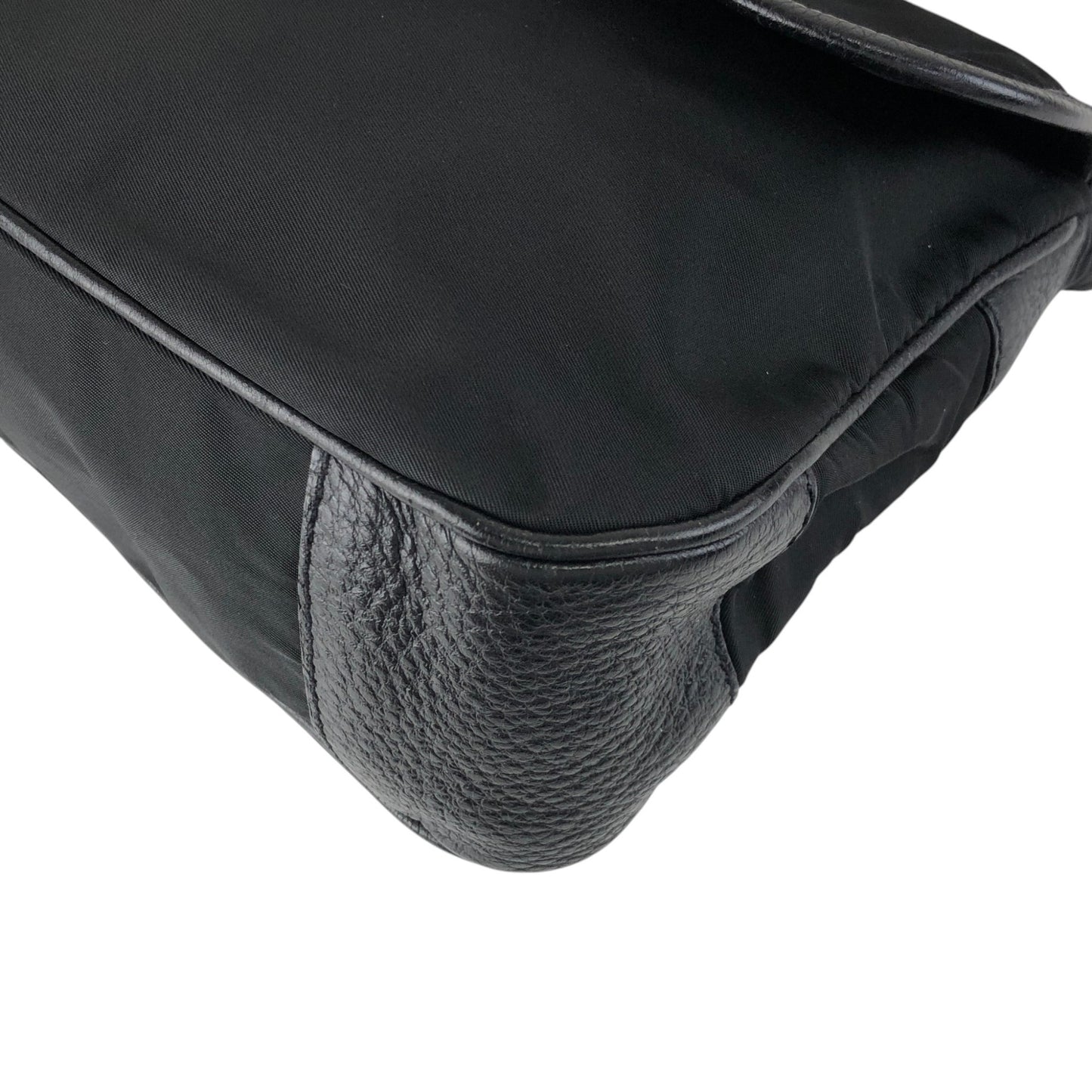 PRADA Triangle Logo Shoulder bag Hobobag Black Vintage ytkjet