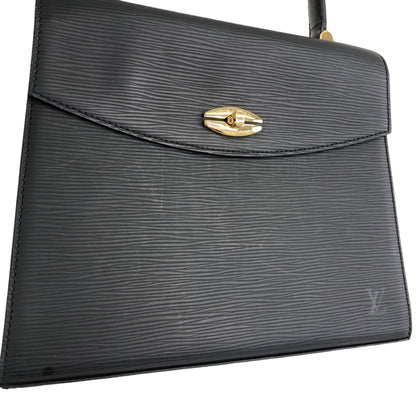 LOUIS VUITTON Epi Turn Lock Handbag Black Vintage u8cniv