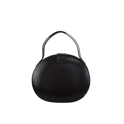 LOEWE Logo Embossed Round Handbag Brown Vintage pyjsv4