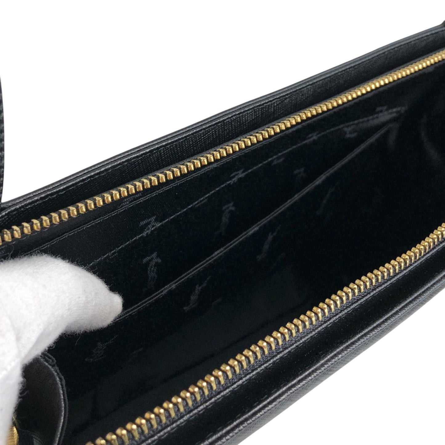 Yves Saint Laurent Logo Handbag Black Vintage fguw8w