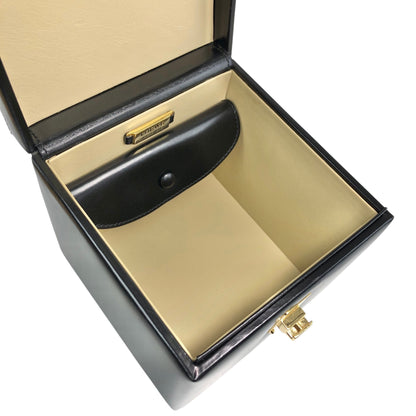 LOEWE Logo Front Lock Small Handbag Vanity bag Black Vintage ttbuhr