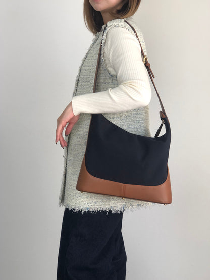 LOEWE Anagram Shoulder bag Navy×Brown Vintage 2ru4te