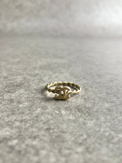 CHANEL Coco Mark Ring Gold Vintage mfyk7h