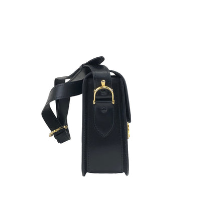 CELINE 馬車皮革斜背包 黑色 復古 whhjwf 
