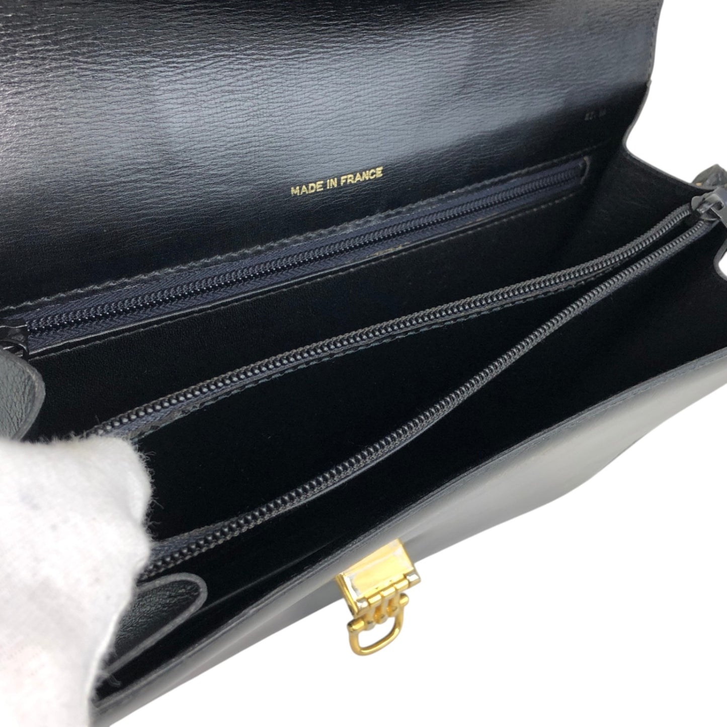 CELINE Horse Bit Shoulder bag Black Vintage 3kmi4e