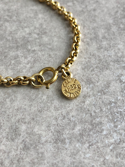 CELINE Horse Bit Bracelet Gold Vintage mu2jn4