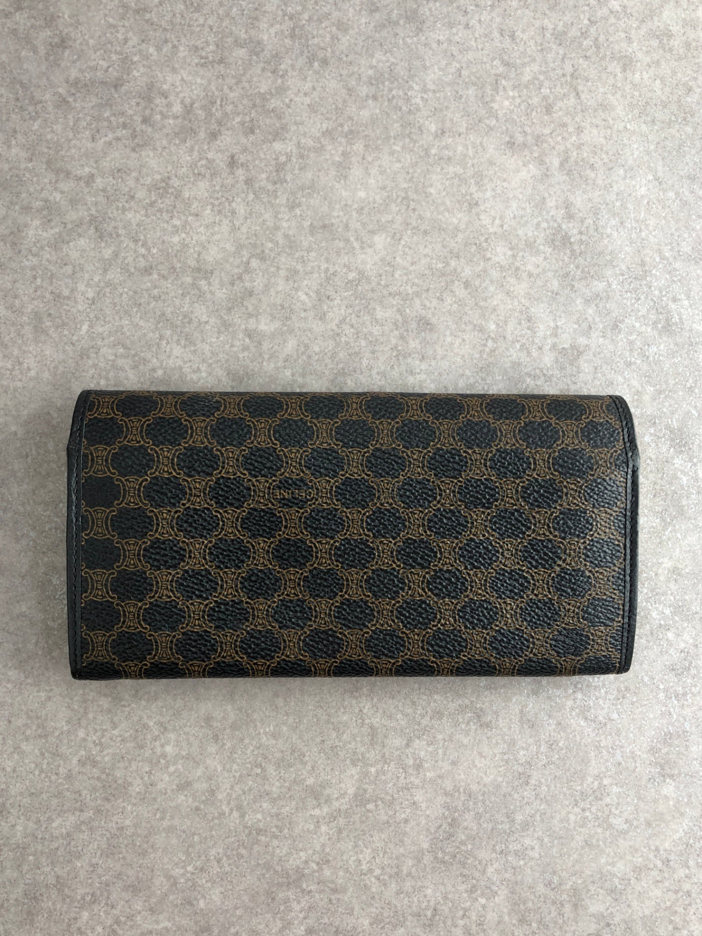 CELINE Macadam Blason Long Wallet Black Vintage d3z87w