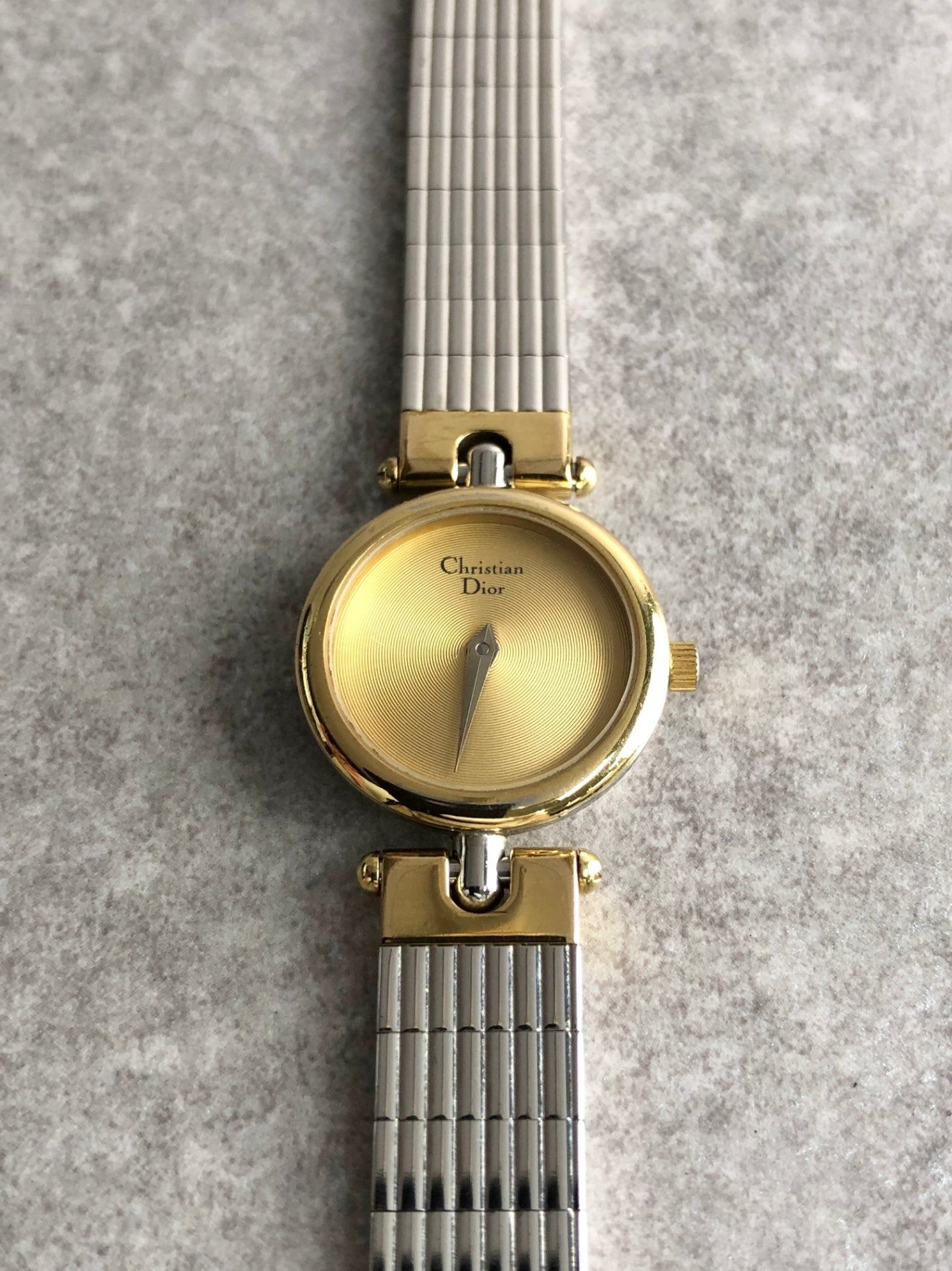 Christian Dior Logo Watch Silver×Gold Vintage pmuyyi