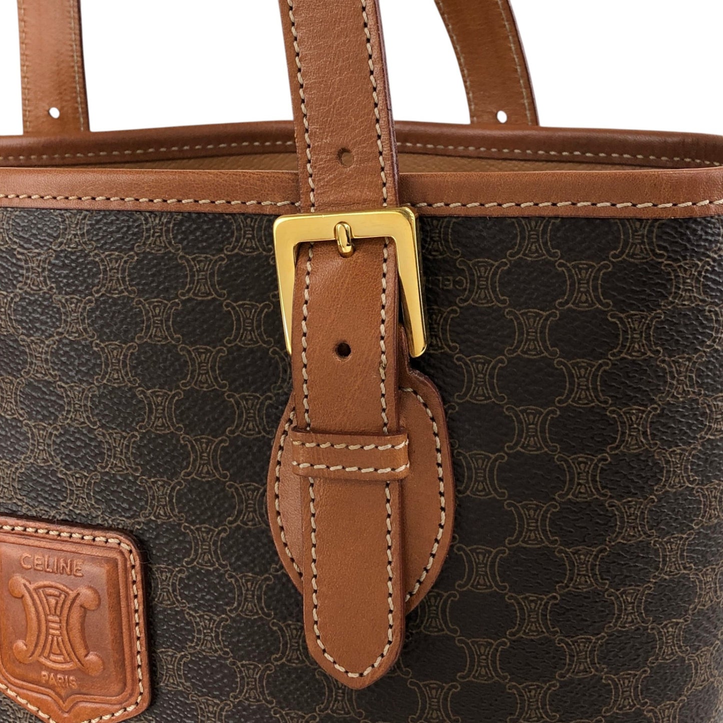 CELINE Macadam Blason Totebag Brown Vintage 4gjmmr
