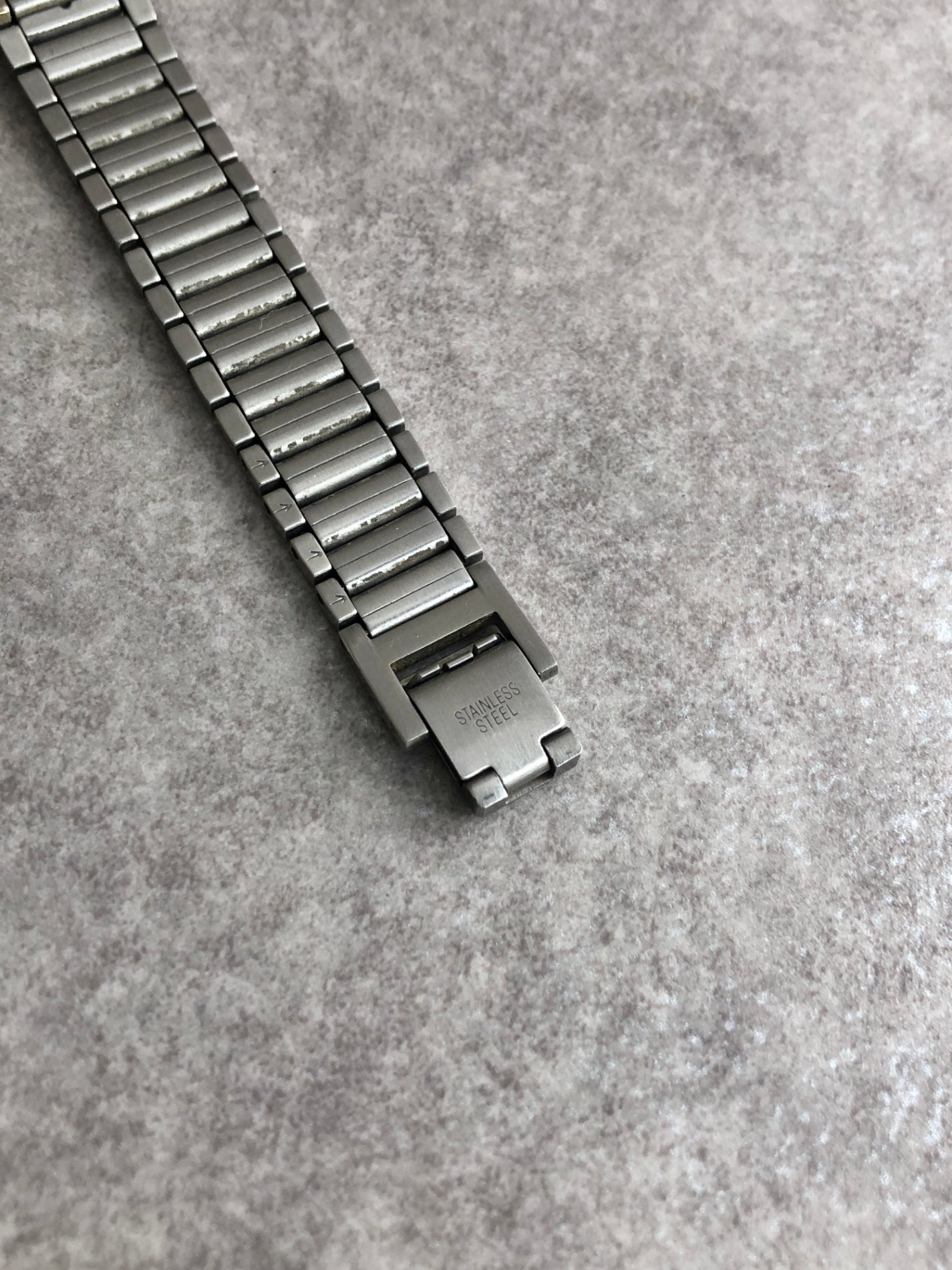 Yves Saint Laurent YSL Logo Watch Silver×Gold Vintage 7umegi