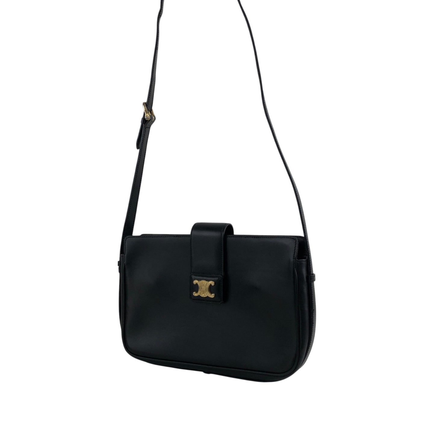 CELINE Triomphe Shoulder bag Black Vintage 5bs5ri