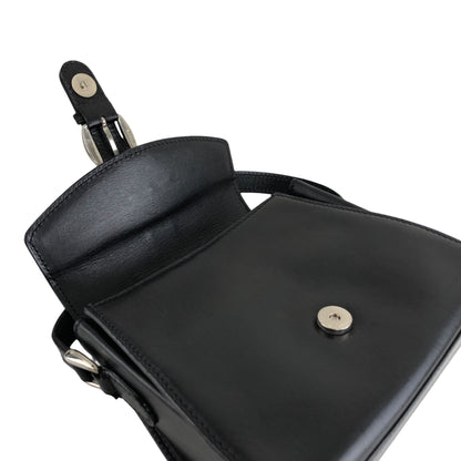 GUCCI Front Buckle Shoulder bag Black Vintage 6rzffs