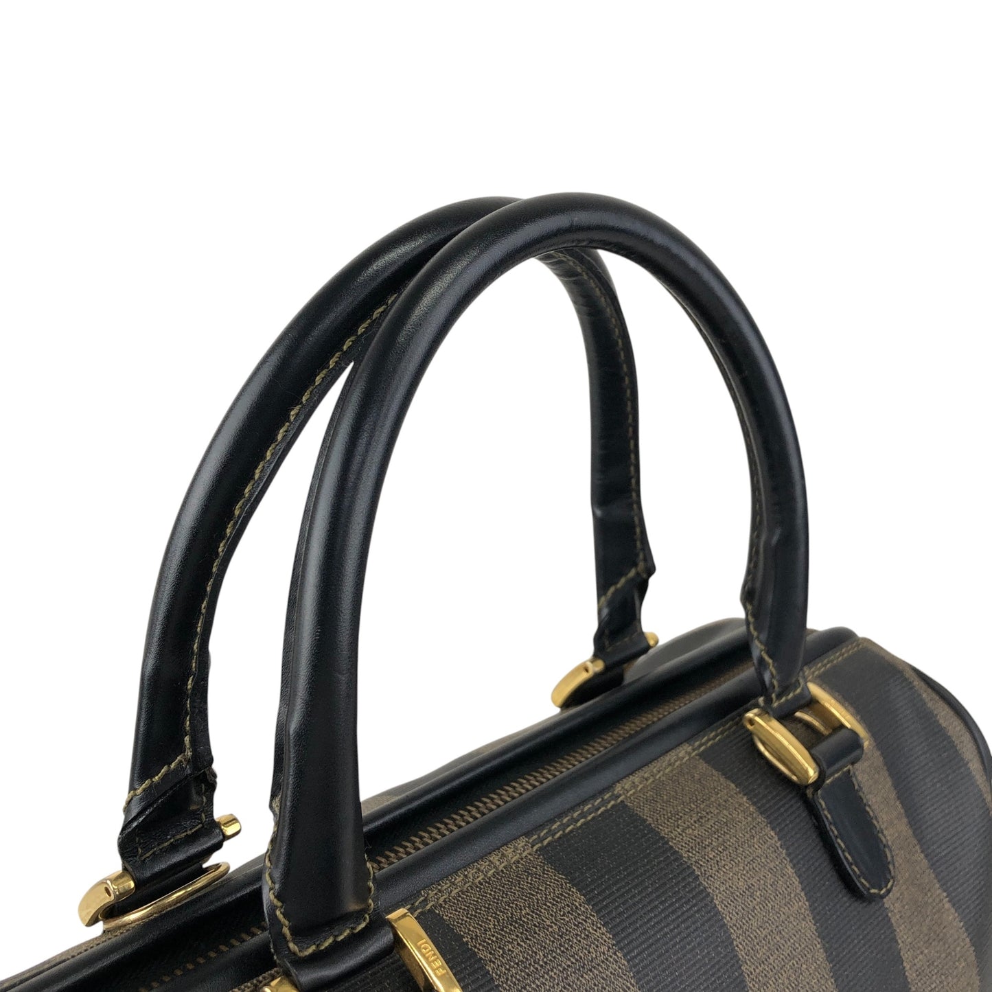 FENDI Pecan Two-way Small Boston bag Shoulder bag Brown Vintage ntzyuv