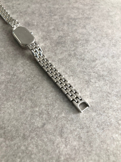 Yves Saint Laurent YSL Logo Quartz Watch Silver×Blue 5421-H08118 Vintage wiaeny