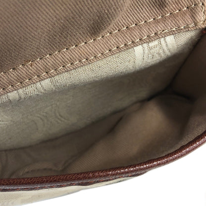 CELINE Paris Macadam 帆布皮革肩背包斜背包米色復古 xc3b36 