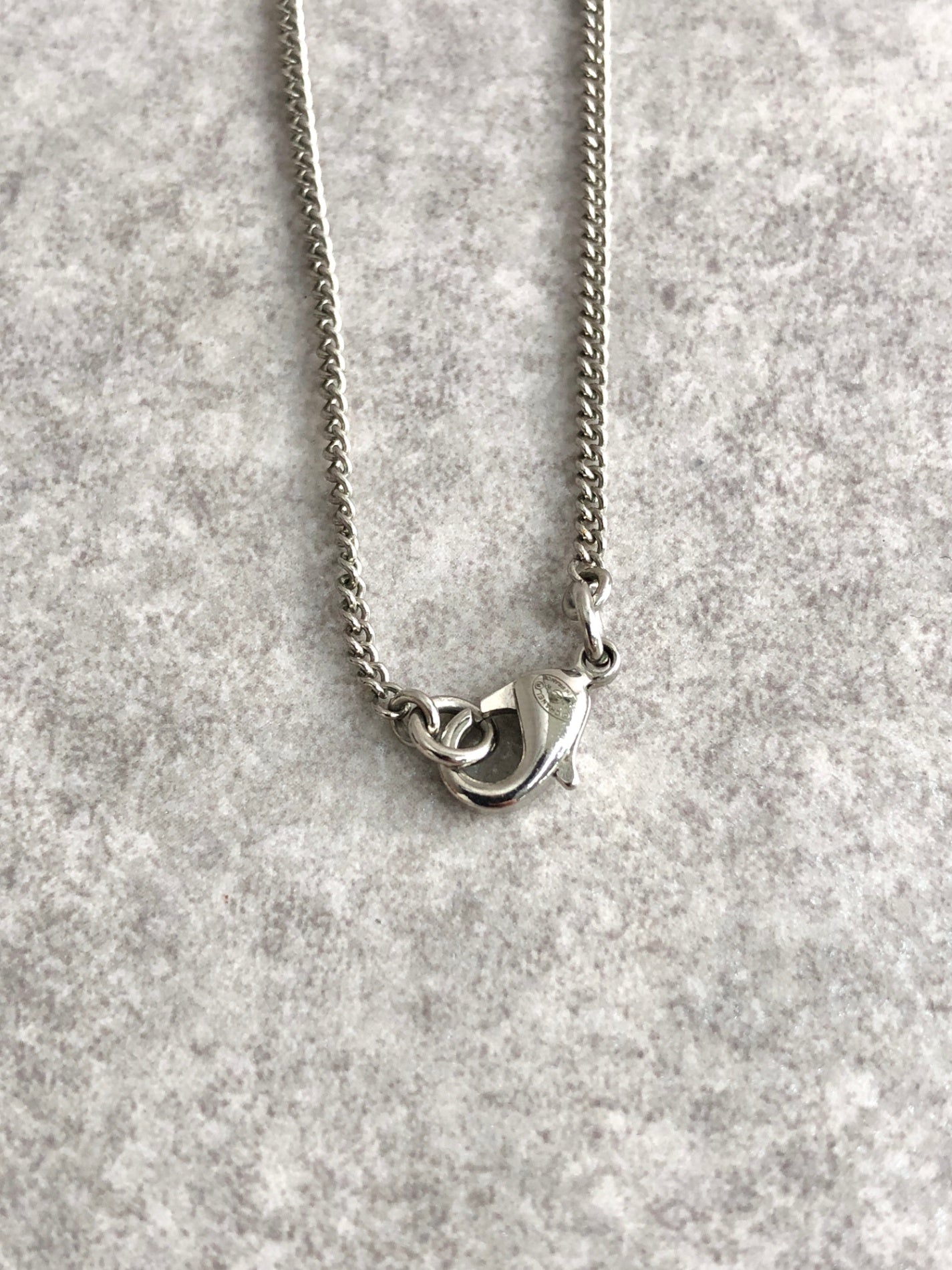 CHANEL Coco Mark Rhinestone Necklace Silver Vintage sd7rmx