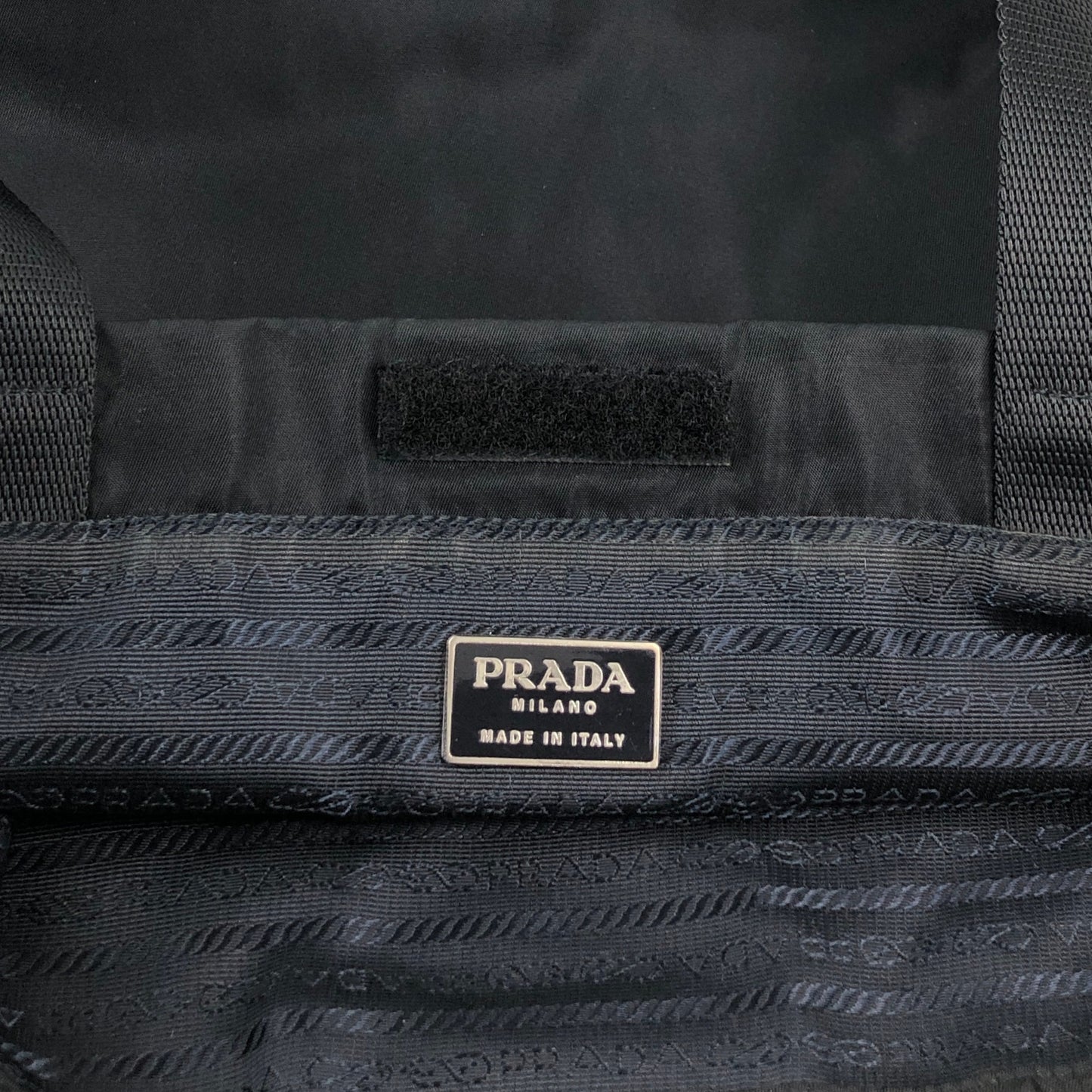 PRADA Tessuto Triangle Logo Totebag Black Vintage fti7ga