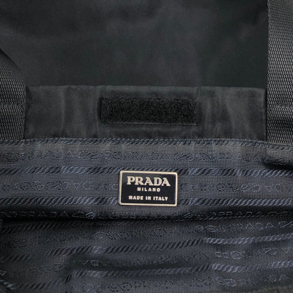 PRADA Tessuto Triangle Logo Totebag Black Vintage fti7ga