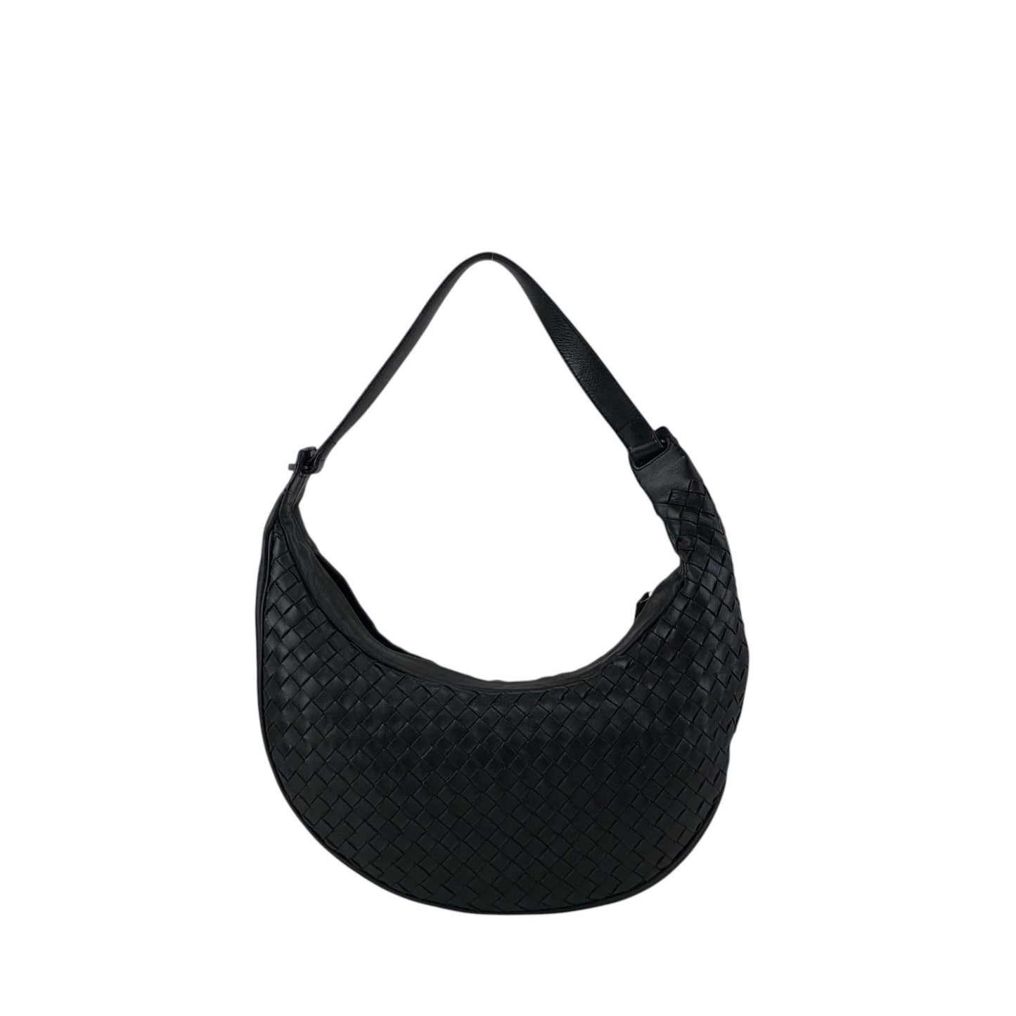 Bottega Veneta Intrecciato Handbag Hobobag Black 10500 105264NE Vintage xsmh56