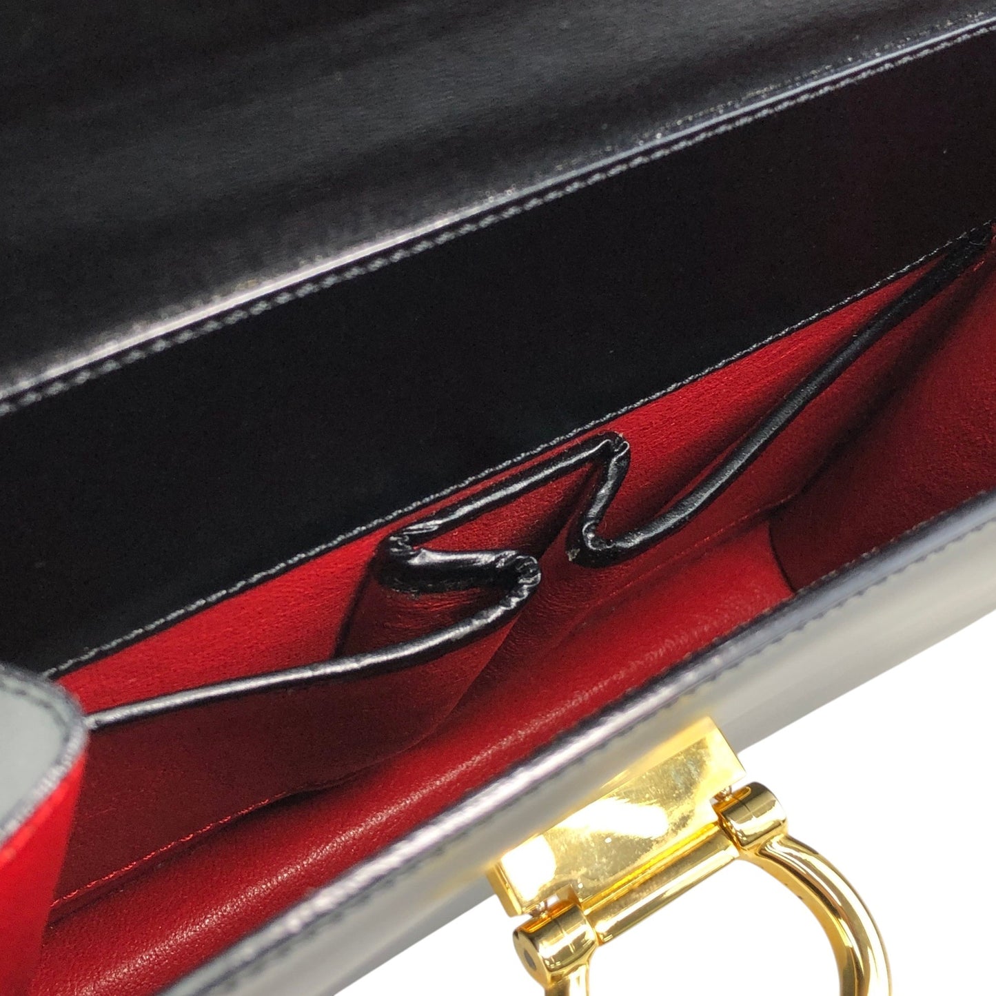 CELINE Gancini Handbag Black Vintage hkm3p8