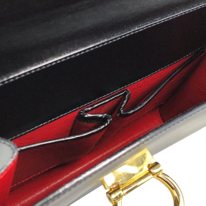 CELINE Gancini Handbag Black Vintage hkm3p8