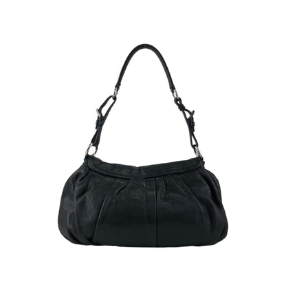 PRADA Logo Front Buckle Shoulder bag Black Vintage 4b8iuy