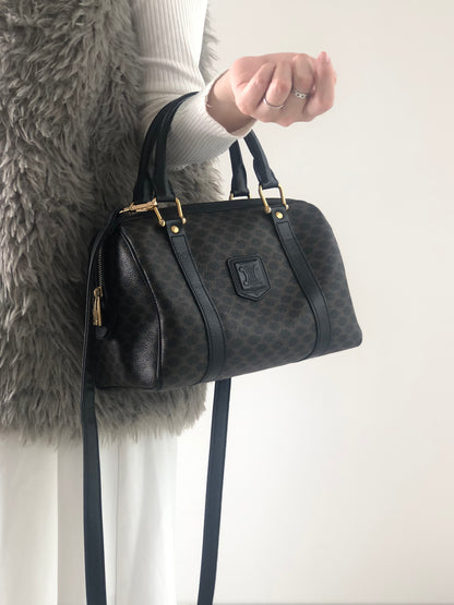 CELINE Blason Two-way Shoulder bag Boston bag Black Vintage yrdbgx