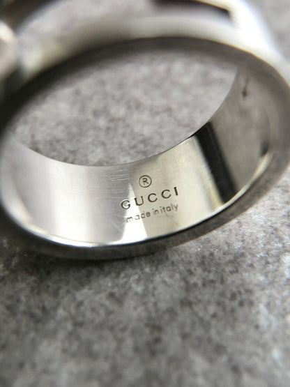 GUCCI G Motif SILVER925 Ring Silver Vintage 6wsydd
