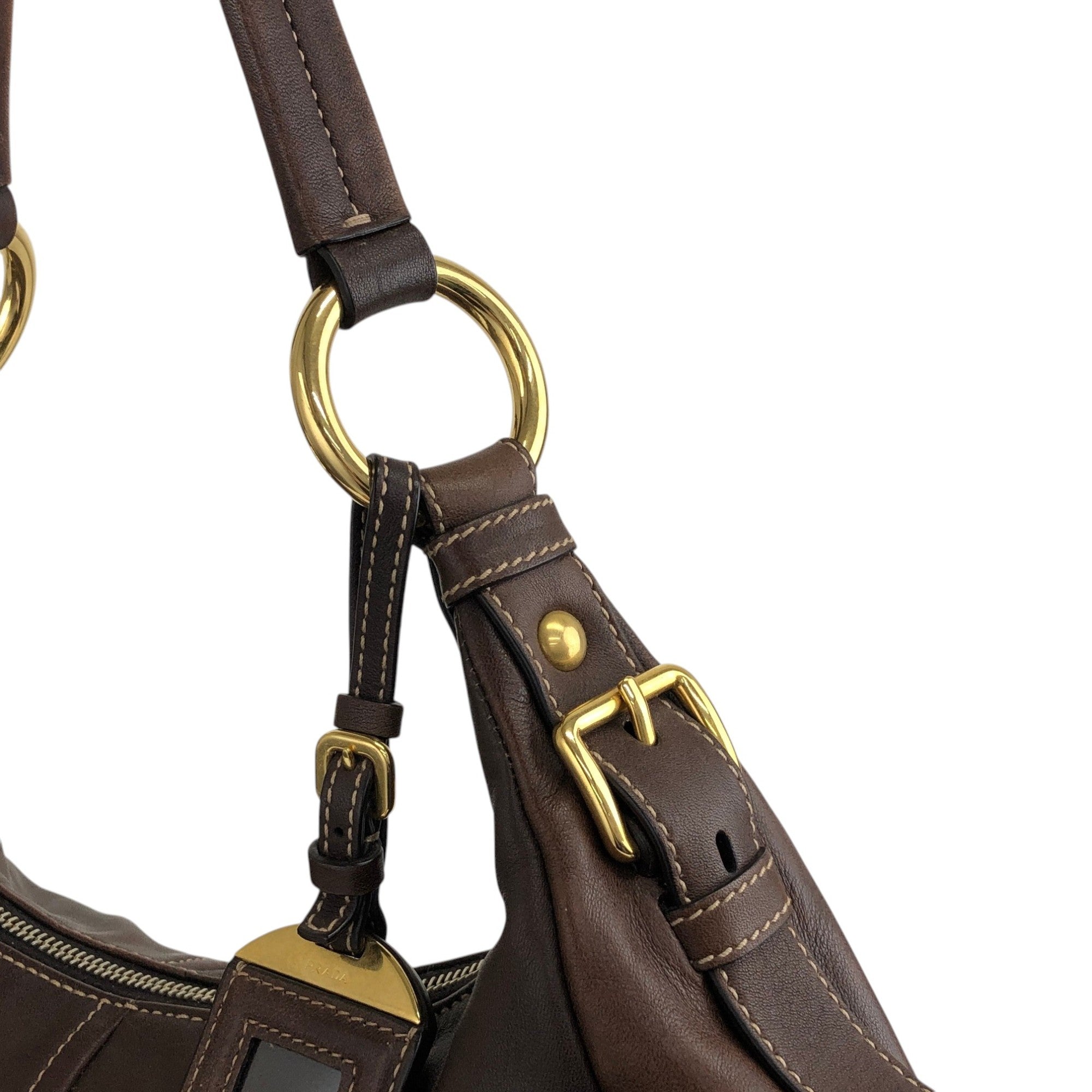 PRADA バッグ 廃盤モデル 極美品 PRADA Logo Handbag Hobobag Brown Vintage c7p34v – VintageShop solo