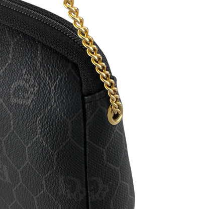 Christian Dior Honeycomb Pattern Chain Shoulder bag Black Vintage 3mnhcy